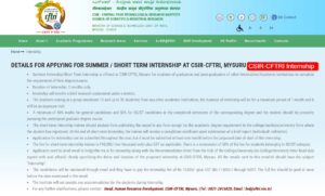 CSIR-CFTRI Summer Internship 2026: Apply Now for Food Science & Research Training in Mysuru