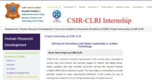 CSIR-CLRI Summer Internship 2026: Apply Now for Leather Technology & Research Projects