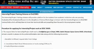 ISRO SDSC SHAR Summer Internship 2026: Apply Now for Project Training at Sriharikota